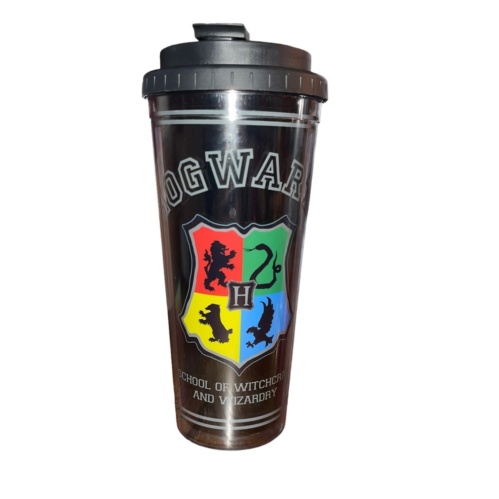 Harry Potter Travel Tumbler Hogwarts Crest Double Walled 24oz Pre Owned EUC